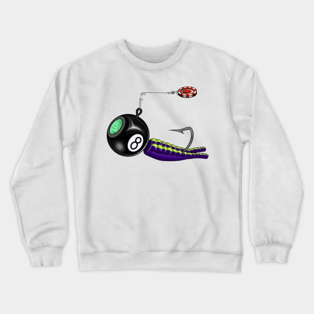 Magic 8 ball fishing lure Crewneck Sweatshirt by artnsoul79